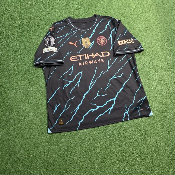 Puma Manchester City Kevin De Bruyne #17 2023/2024 Third Jersey UCL Patches XXL